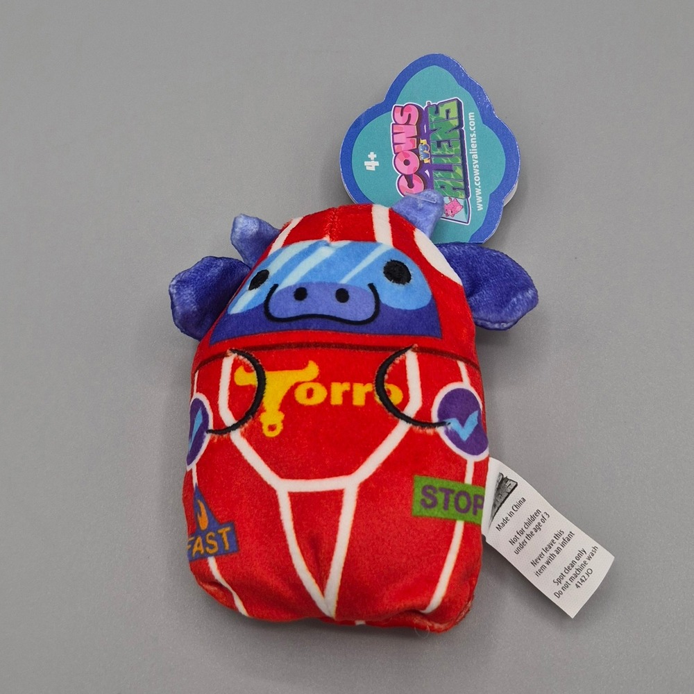 Cows vs Aliens Vroom 030 Red Race Car Cow Plush Toy NWT Cepia LLC 2024